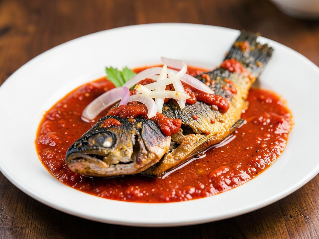 Nigerian peppered fish in spicy red sauce for events in Gwinnett County and metro Atlanta